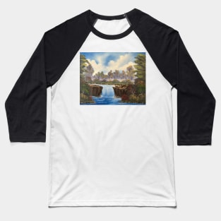 Misty Waterfall Baseball T-Shirt